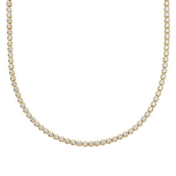Men's 10 CT. T.w. Certified Lab-Grown Diamond Tennis Necklace in 14K Gold (F/Si2) - 20"