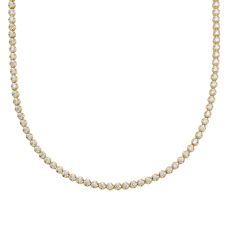 Main Image 1 of Men's 10 CT. T.W. Certified Lab-Grown Diamond Tennis Necklace in 14K Gold (F/SI2) - 20"