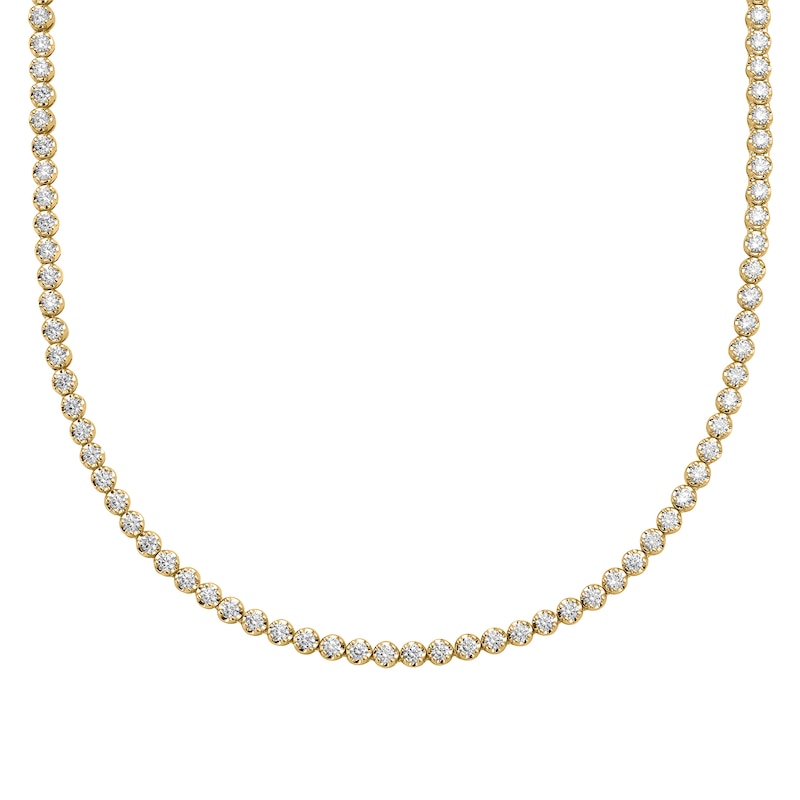 Men's 10 CT. T.W. Certified Lab-Created Diamond Tennis Necklace in 14K Gold (F/SI2) - 20"