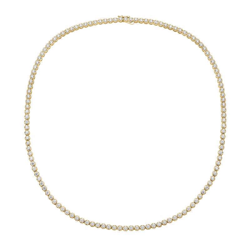 Main Image 2 of Men's 10 CT. T.W. Certified Lab-Grown Diamond Tennis Necklace in 14K Gold (F/SI2) - 20"