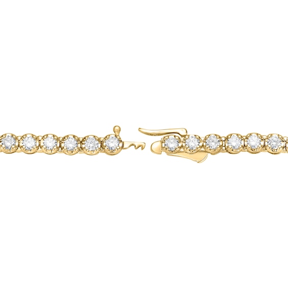 Men's 10 CT. T.w. Certified Lab-Grown Diamond Tennis Necklace in 14K Gold (F/Si2) - 20"