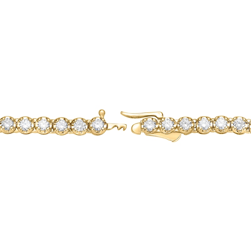 Main Image 3 of Men's 10 CT. T.W. Certified Lab-Grown Diamond Tennis Necklace in 14K Gold (F/SI2) - 20"