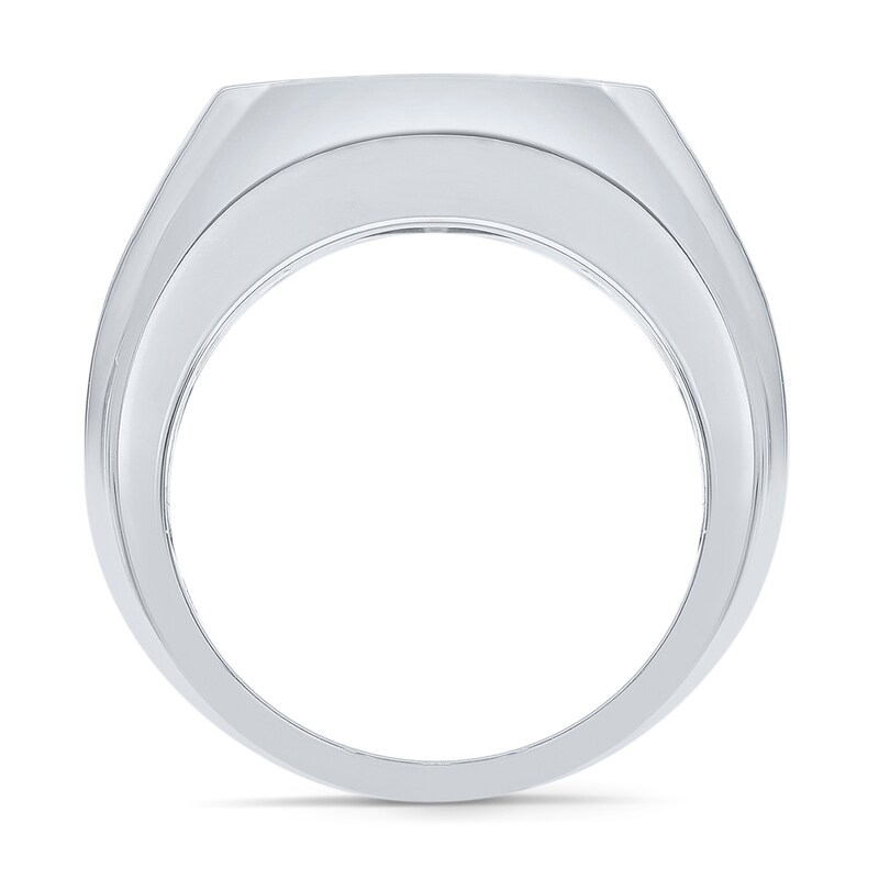 Main Image 3 of Men's 2 CT. T.W. Certified Lab-Created Diamond Edge Raised Three Stone Ring in 14K White Gold (F/SI2)
