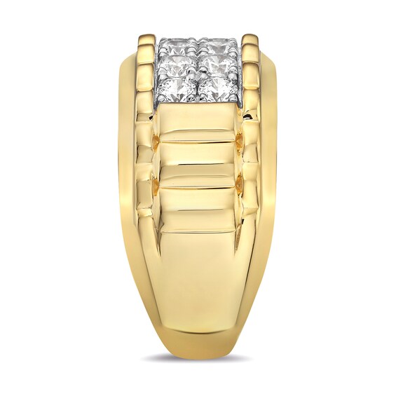 1 CT. T.w. Certified Lab-Grown Diamond Double Row Ribbed Shank Ring in 10K Gold (F/Si2)