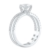 Thumbnail Image 3 of 1-1/5 CT. T.W. Diamond Double Row Open Shank Engagement Ring in 14K White Gold (I/I2)