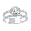Thumbnail Image 1 of 1-1/5 CT. T.W. Diamond Frame Double Row Open Shank Engagement Ring in 14K White Gold (I/I2)