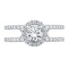 Thumbnail Image 2 of 1-1/5 CT. T.W. Diamond Frame Double Row Open Shank Engagement Ring in 14K White Gold (I/I2)