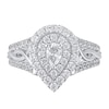 Thumbnail Image 2 of 1-1/6 CT. T.W. Pear-Shaped Diamond Double Frame Twist Shank Ring in 14K White Gold