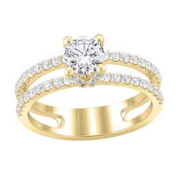 1-1/5 CT. T.W. Diamond Double Row Open Shank Engagement Ring in 14K Gold (I/I2)