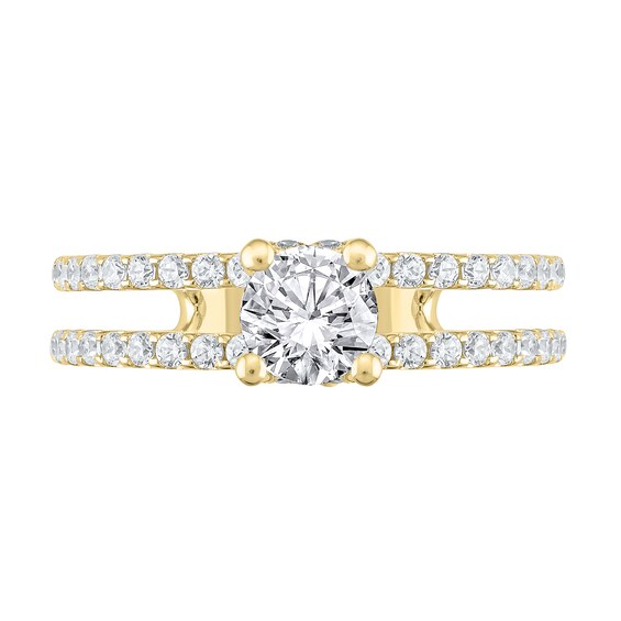 1-1/5 CT. T.w. Diamond Double Row Open Shank Engagement Ring in 14K Gold (I/I2)