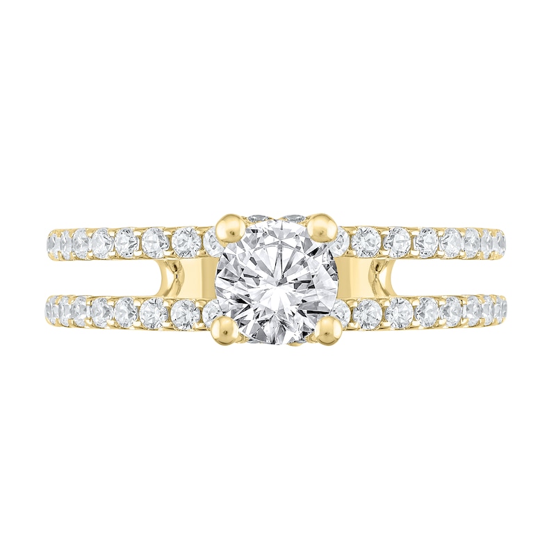 Main Image 2 of 1-1/5 CT. T.W. Diamond Double Row Open Shank Engagement Ring in 14K Gold (I/I2)