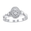 Thumbnail Image 1 of 5/8 CT. T.W. Oval Diamond Double Frame Twist Shank Ring in 10K White Gold