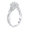 Thumbnail Image 3 of 5/8 CT. T.W. Oval Diamond Double Frame Twist Shank Ring in 10K White Gold