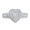 Thumbnail Image 2 of 1/2 CT. T.W. Multi-Diamond Frame Heart Ring in 10K White Gold