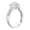 Thumbnail Image 3 of 1/2 CT. T.W. Multi-Diamond Frame Heart Ring in 10K White Gold