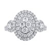 Thumbnail Image 2 of 1-1/2 CT. T.W. Oval Multi-Diamond Frame Three Stone Engagement Ring in 10K White Gold