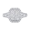 Thumbnail Image 2 of 1-1/4 CT. T.W. Emerald Multi-Diamond Frame Engagement Ring in 10K White Gold