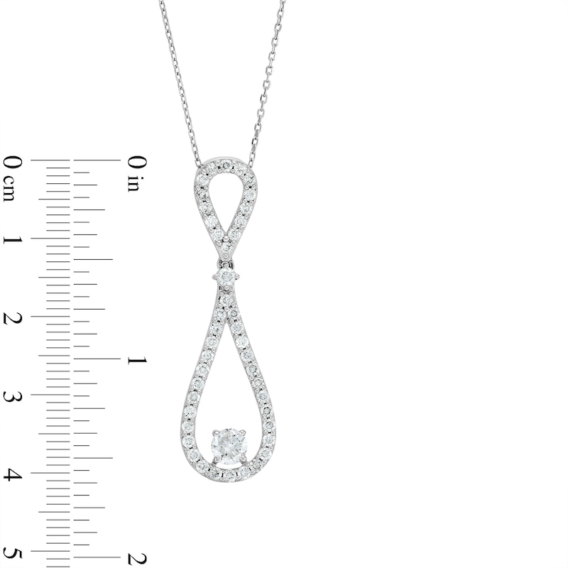 Main Image 4 of 1-1/4 CT. T.W. Diamond Elongated Teardrop Pendant in 10K White Gold