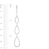 Thumbnail Image 3 of 3/4 CT. T.W. Diamond Open Triple Teardrop Dangle Drop Earrings in 10K White Gold
