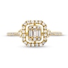Thumbnail Image 4 of 1/4 CT. T.W. Multi-Diamond Open Cushion Frame Ring in 10K Gold