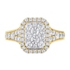 Thumbnail Image 2 of 1-1/4 CT. T.W. Emerald Multi-Diamond Frame Engagement Ring in 10K Gold