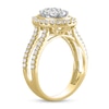 Thumbnail Image 3 of 1 CT. T.W. Pear Multi-Diamond Frame Open Shank Ring in 10K Gold
