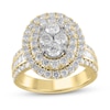 Thumbnail Image 1 of 2-1/2 CT. T.W. Oval Multi-Diamond Double Frame Engagement Ring in 10K Gold