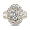 Thumbnail Image 2 of 2-1/2 CT. T.W. Oval Multi-Diamond Double Frame Engagement Ring in 10K Gold