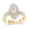 Thumbnail Image 1 of 1 CT. T.W. Marquise Multi-Diamond Frame Bridal Set in 10K Gold