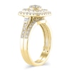 Thumbnail Image 3 of 1/2 CT. T.W. Multi-Diamond Cushion Frame Bridal Set in 10K Gold