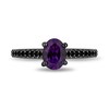 Thumbnail Image 5 of Enchanted Disney Villains Ursula Oval Amethyst and 1 CT. T.W. Black Diamond Bridal Set in 14K White Gold