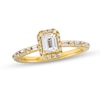 Thumbnail Image 0 of Vera Wang Love Collection 3/4 CT. T.W. Emerald-Cut Diamond Frame Art Deco Engagement Ring in 14K Gold (I/SI2)