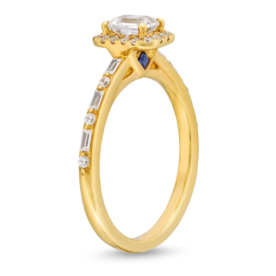 Vera Wang Love Collection 3/4 CT. T.w. Emerald-Cut Diamond Frame Art Deco Engagement Ring in 14K Gold (I/Si2)