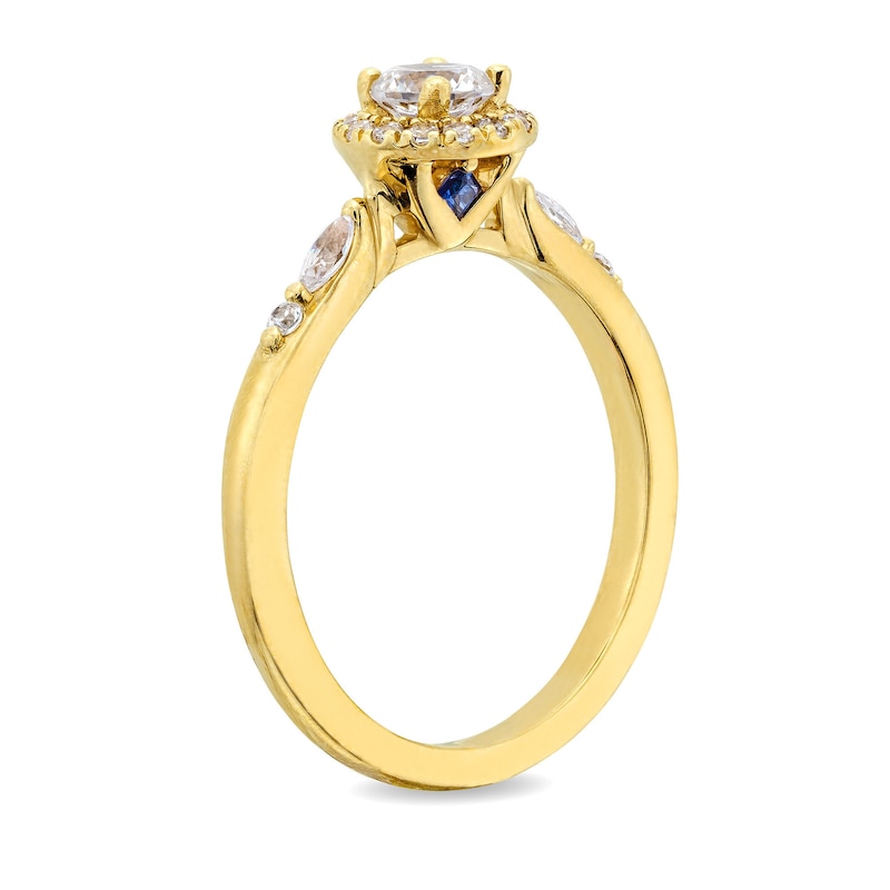 Main Image 3 of Vera Wang Love Collection 1/2 CT. T.W. Diamond Frame Art Deco Engagement Ring in 14K Gold (I/SI2)