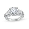 Thumbnail Image 1 of TRUE Lab-Grown Diamonds by Vera Wang Love 2-1/2 CT. T.W. Diamond Cushion Frame Engagement Ring in 14K White Gold
