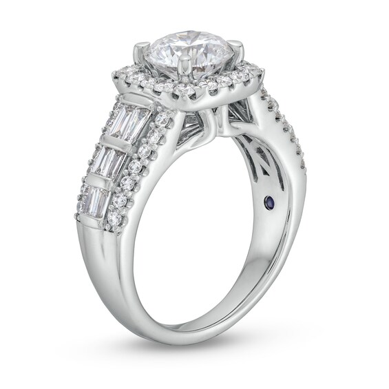 True Lab-Grown Diamonds by Vera Wang Love 2-1/2 CT. T.w. Diamond Cushion Frame Engagement Ring in 14K White Gold
