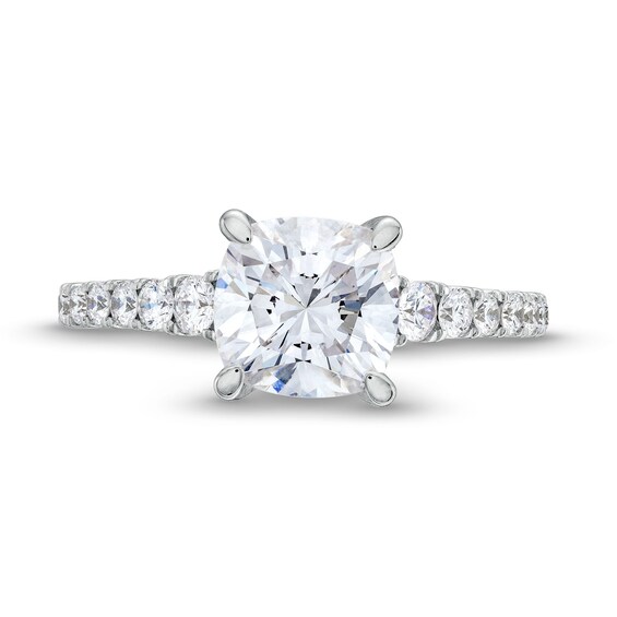 True Lab-Grown Diamonds by Vera Wang Love 2-3/4 CT. T.w. Cushion-Cut Diamond Engagement Ring in 14K White Gold (F/Vs2)