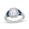 Thumbnail Image 1 of TRUE Lab-Grown Diamonds by Vera Wang Love 2 CT. T.W. Diamond and Sapphire Floral Engagement Ring in 14K White Gold