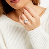 Thumbnail Image 2 of TRUE Lab-Grown Diamonds by Vera Wang Love 2 CT. T.W. Diamond and Sapphire Floral Engagement Ring in 14K White Gold
