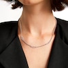 Thumbnail Image 2 of 1/3 CT. T.W. Diamond Oval Interlocking Links Necklace in Sterling Silver