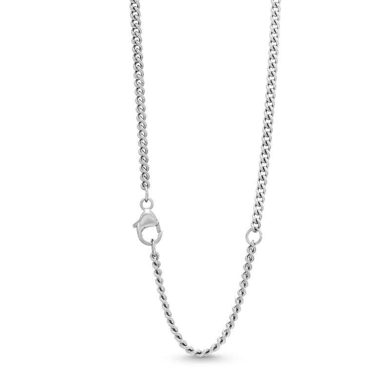 Main Image 3 of 1/3 CT. T.W. Diamond Oval Interlocking Links Necklace in Sterling Silver