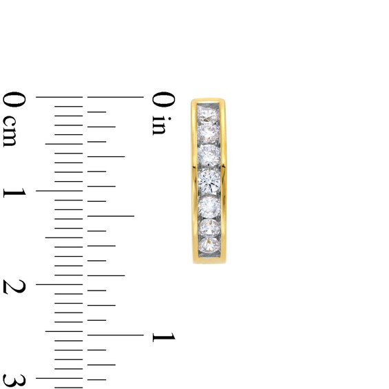 1 CT. T.w. Diamond Channel-Set Huggie Hoop Earrings in 10K Gold