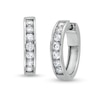 Thumbnail Image 0 of 1 CT. T.W. Diamond Channel-Set Huggie Hoop Earrings in 10K White Gold