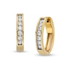 Thumbnail Image 1 of 1/2 CT. T.W. Diamond Channel-Set Huggie Hoop Earrings in 10K Gold