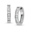 Thumbnail Image 1 of 1/2 CT. T.W. Diamond Channel-Set Huggie Hoop Earrings in 10K White Gold