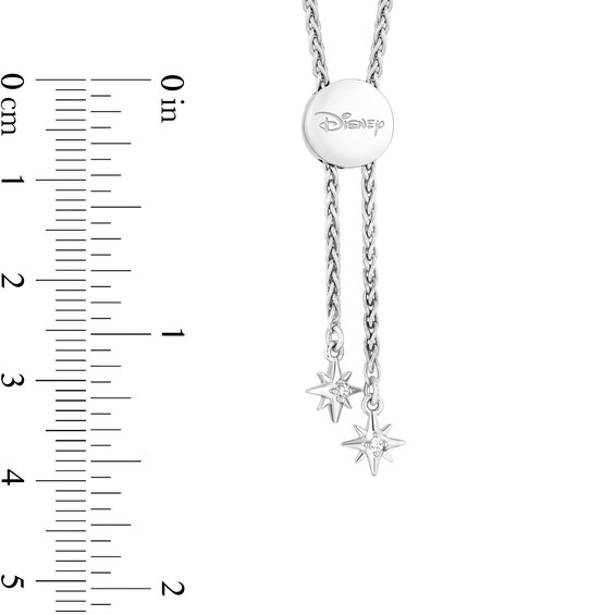 Enchanted Disney Wish 1/8 CT. T.w. Diamond North Star Bolo Bracelet in Sterling Silver and 10K Gold - 9.75"