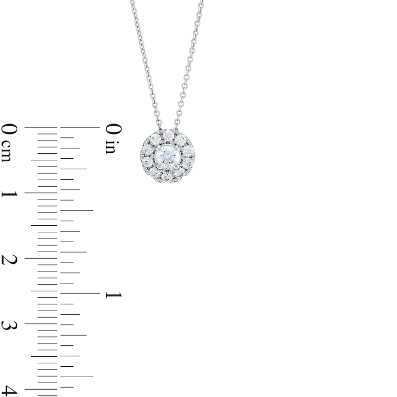 Main Image 3 of 1/2 CT. T.W. Diamond Frame Pendant in 10K White Gold (J/I2) - 20"