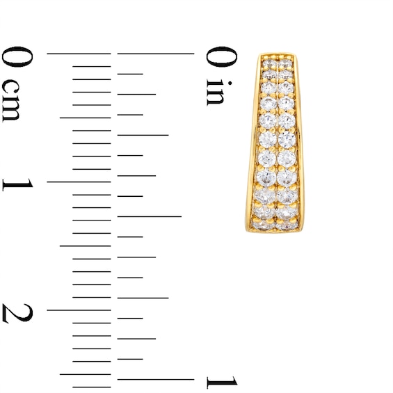 1/2 CT. T.w. Diamond Graduating Double Row Huggie Hoop Earrings in 10K Gold