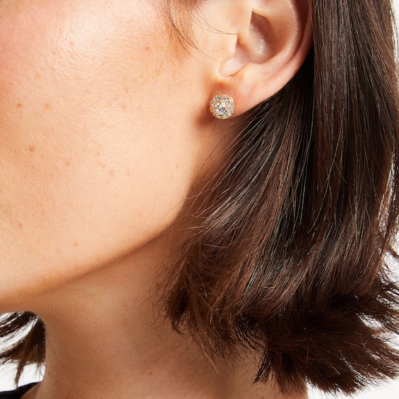 1 CT. T.w. Diamond Frame Stud Earrings in 10K Gold (J/I2)
