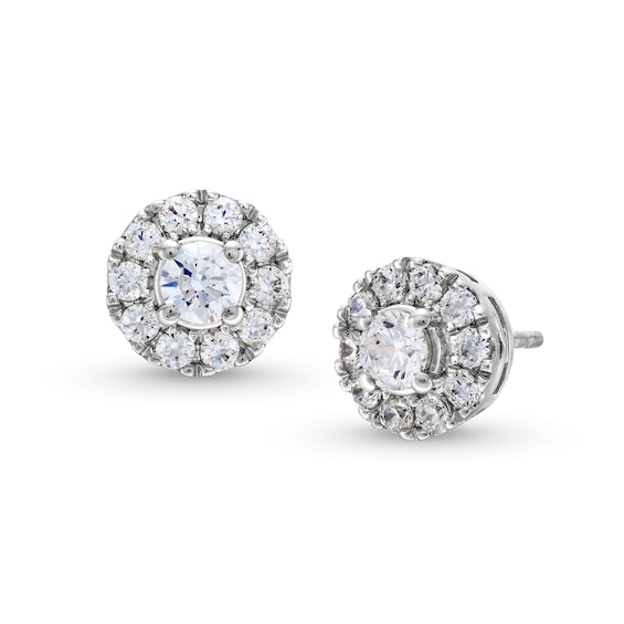 1 CT. T.w. Diamond Frame Stud Earrings in 10K White Gold (J/I2)